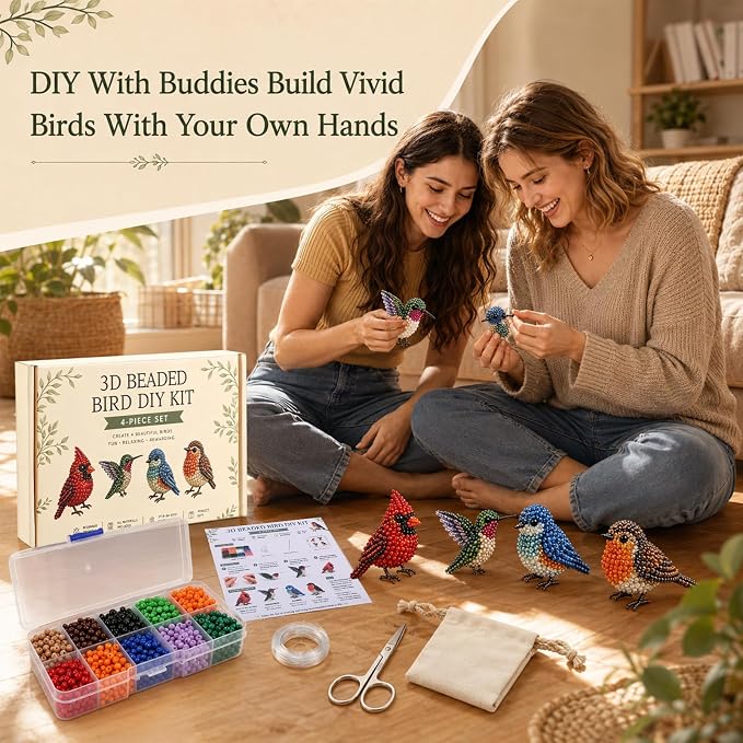 Kanroadi 3D Beaded Animal Kit, Beaded Animal Kit, Cute Animal Beading Craft Set - Image 6