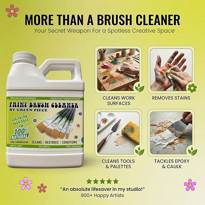 Green Piece® Completely Non-Toxic Paint Brush Cleaner - Image 7