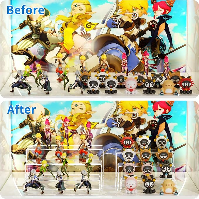 NIUBEE Acrylic Display Riser, Collectibles Display Stands Shelf - Image 5