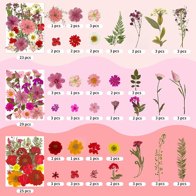 303Pcs Dried Pressed Flowers for Crafts, Dried Pressed Flowers for Resin - Image 2