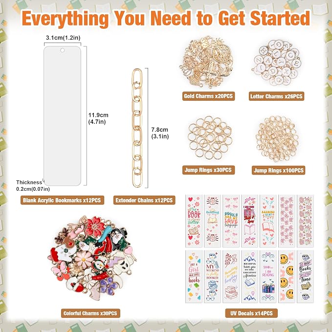 244 Pcs Bow Acrylic Bookmark Blanks Thicken 15 DIY Bookmark Making 17 Bow UV - Image 2