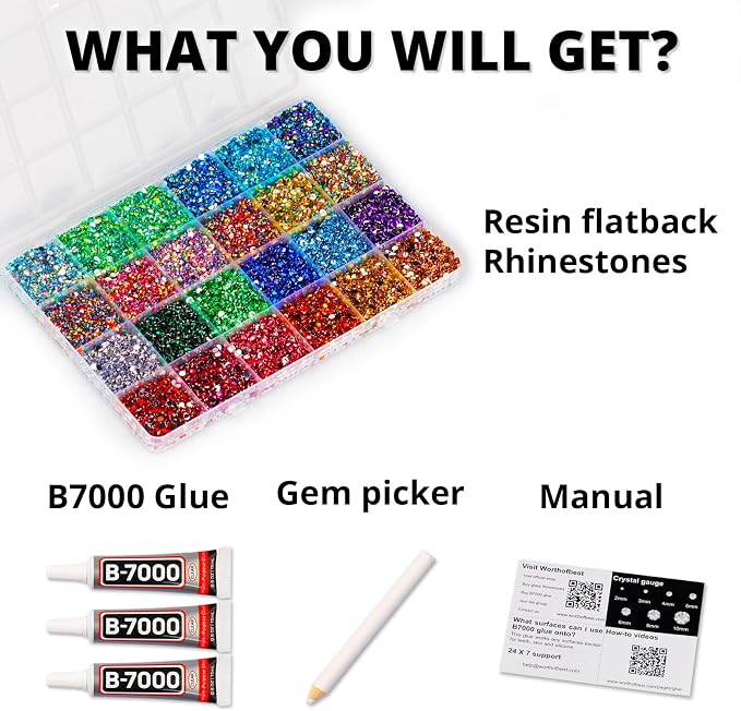 33000Pcs 3mm SS10 Rhinestones for Bedazzling, Flatback Gems Starter Bedazzler - Image 2