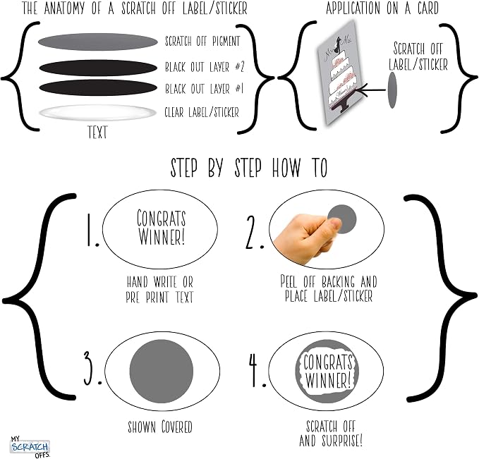 My Scratch Offs Make Your Own DIY Scratch Off ScratchNotes 20 Pack 3x4 Note - Image 7