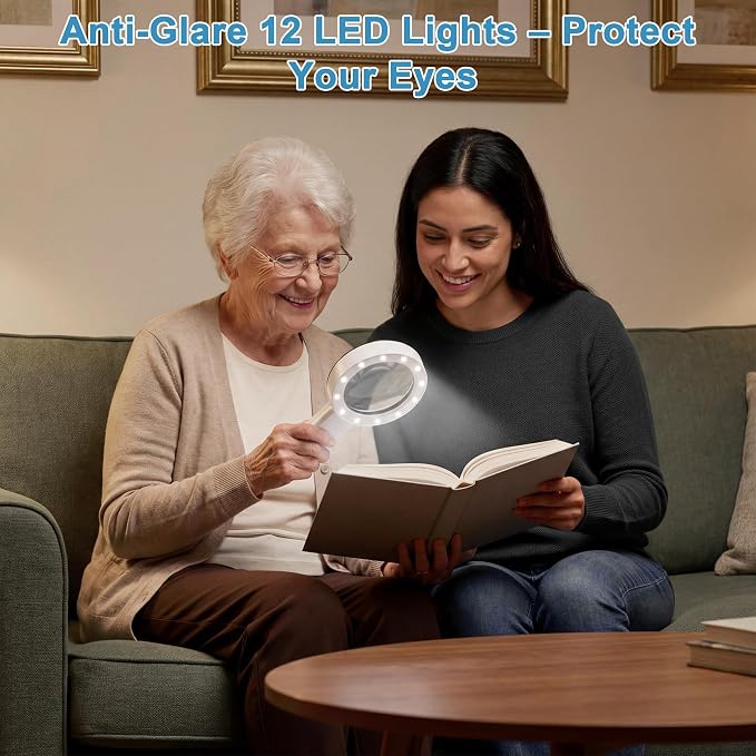 Nazano Magnifying Glass with Light, Ultra-Clear Lightweight Handheld Reading - Image 7