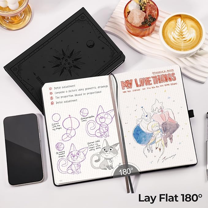 EMSHOI Dotted Journal Notebook, 320 Pages, A5 Size | Leather Hardcover - Image 6