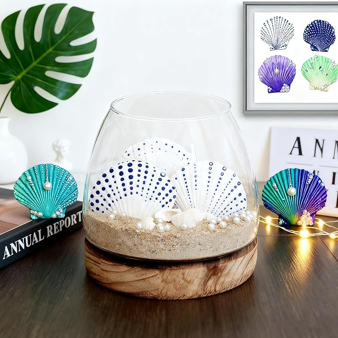 JSPYFITS 12PCS Large Natural Scallop Shells, DIY Painting, Baking and Beach - Image 4