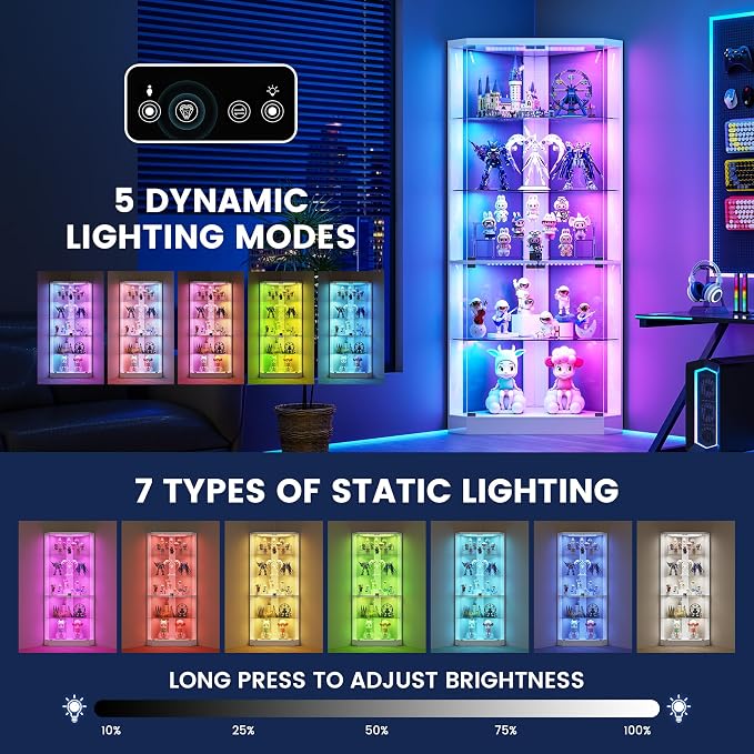 5-Tiers Corner Display Cabinet - Image 3