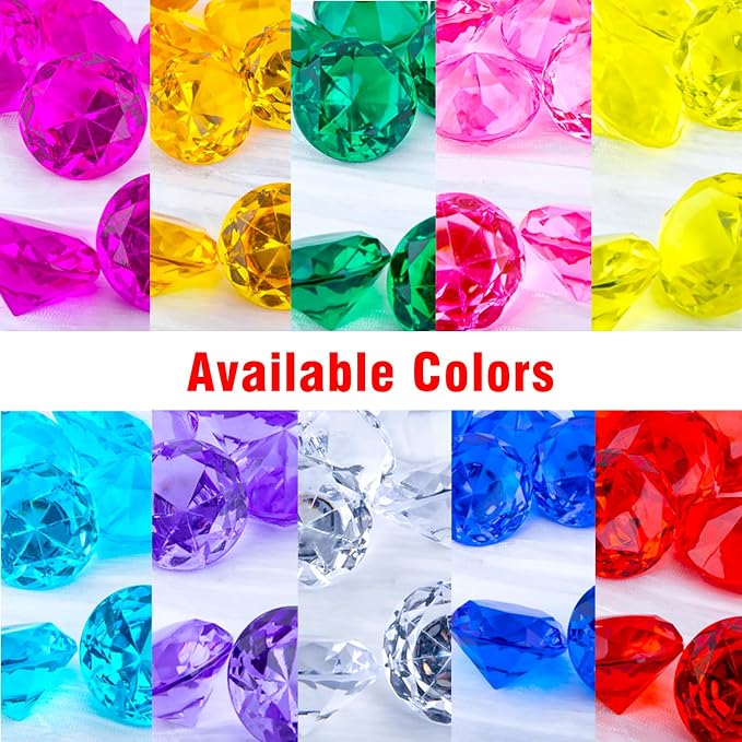Niceup 26PCS Fake Diamonds Gem Toys, 1.5in Clear Pool Diving Gems Acrylic - Image 6