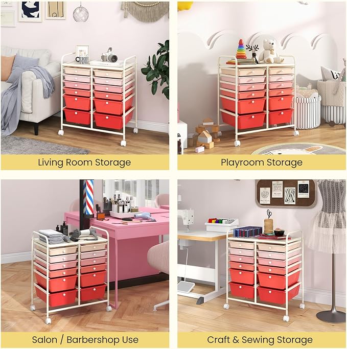 BECOMFORT 12-Drawer Rolling Cart - Image 8