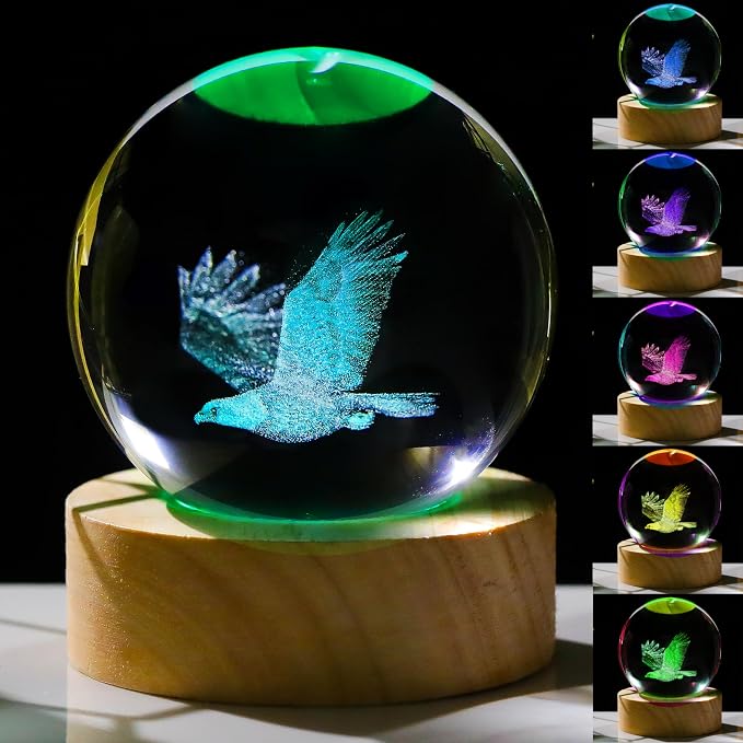 3D Eagle Gifts for Women Crystals Ball 60mm by Unknown