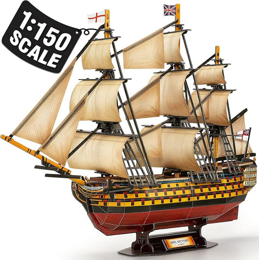CubicFun 3D Puzzles Large HMS Victory Vessel Ship Sailboat Model Kits by CubicFun