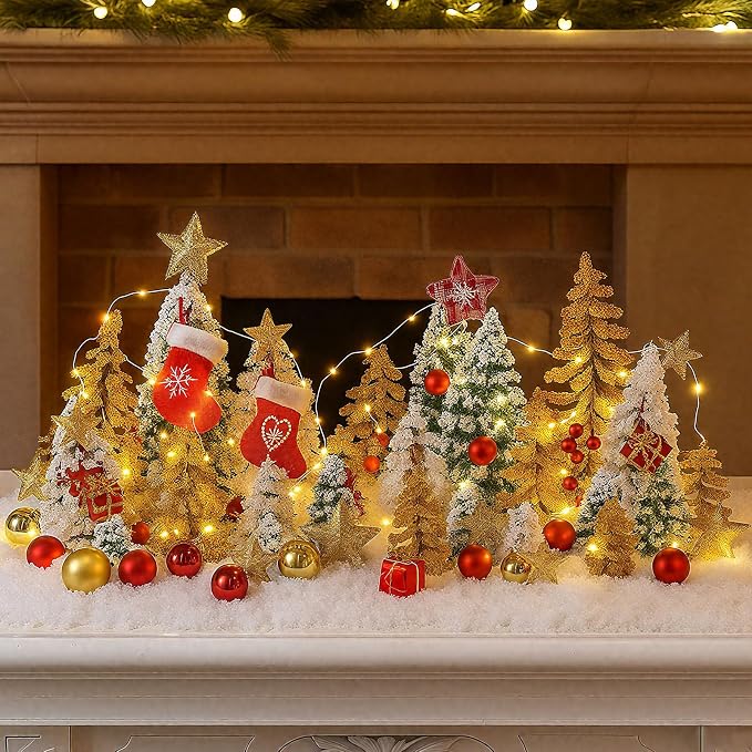 Skylety 35 Pieces Model Trees 6.3-1.2 Inch Mixed Miniature Trees Diorama - Image 4