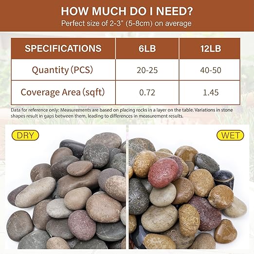 NUPICK 12lb Mexican Beach Pebbles, 2-3" Large River Rocks - Image 2
