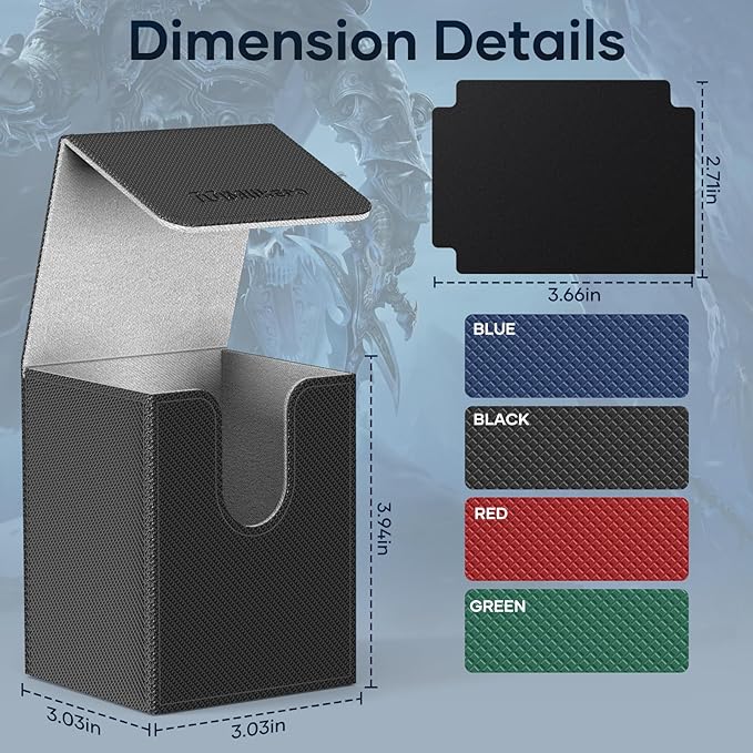 Mlikero 4 Pack Card Deck Box, Commander Deck Box Holds 400+ Single Sleeved Cards - Image 4