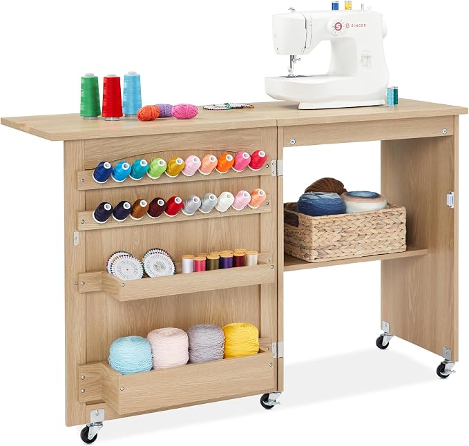 Best Choice Products Folding Sewing Table Multipurpose Craft Station & Side Desk by Unknown