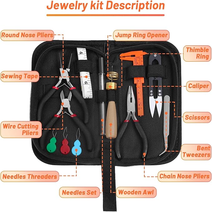 Audab Jewelry Wire Wrapping Jewelry Making Supplies Kit, Ring Sizer Measuring - Image 6
