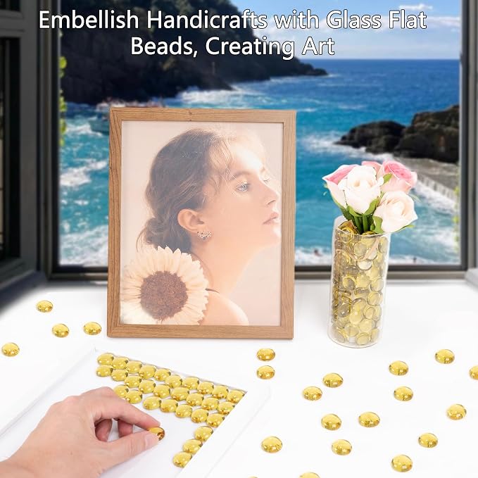 Glass Marbles, 0.97 LB Transparent and Smooth Flat Glass Beads - Image 5