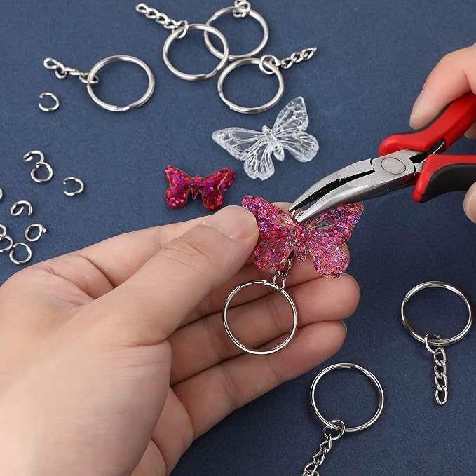 100Sets 1 inch Keychain Rings Golden Split Round Key Ring - Image 7