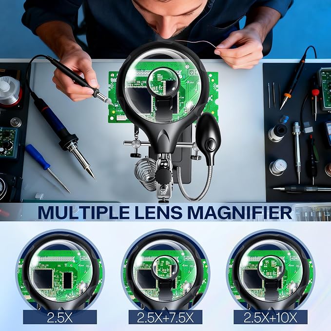 Helping Hands Magnifier Soldering Station - Image 4
