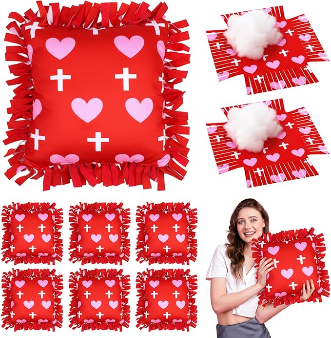 Chunful 6 Sets Valentine's Day Tied Pillow Craft Kit by Chunful