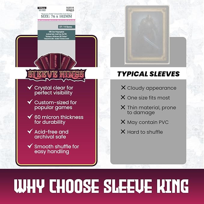 Sleeve Kings Standard Card Sleeves – 110 Count, Large Size, Compatible - Image 6