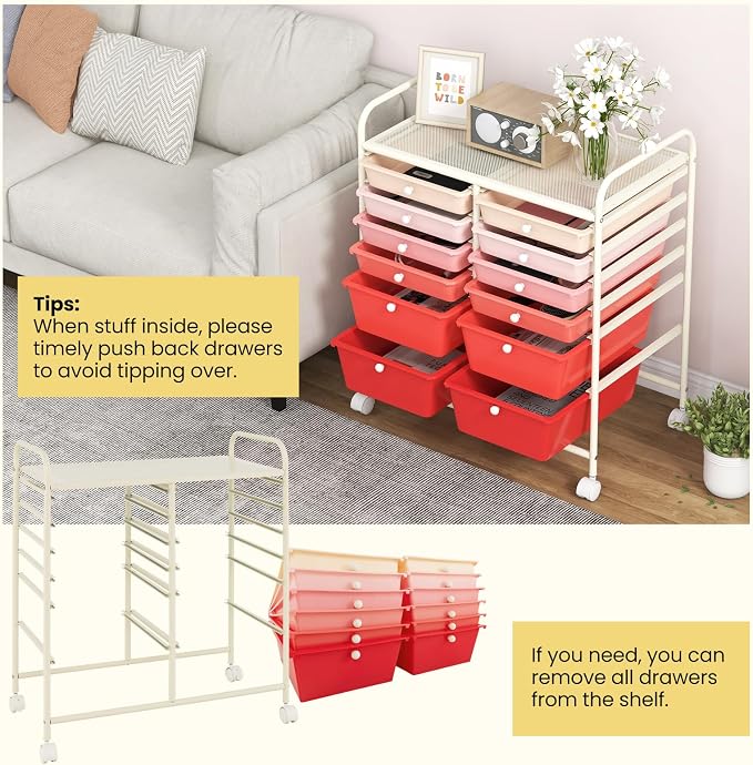BECOMFORT 12-Drawer Rolling Cart - Image 4