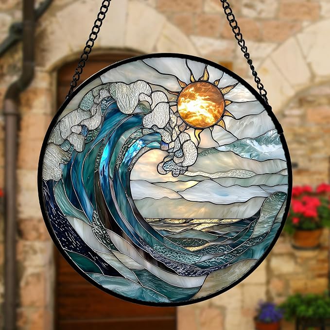 DASTOLL Stained Glass Window Hanging, and Mom 6.3 x6.3 in - Image 4