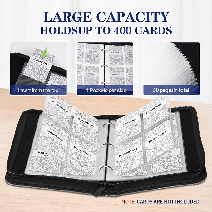 Card Binder – 400 Capacity, Zippered Trading Card Holder - Image 4
