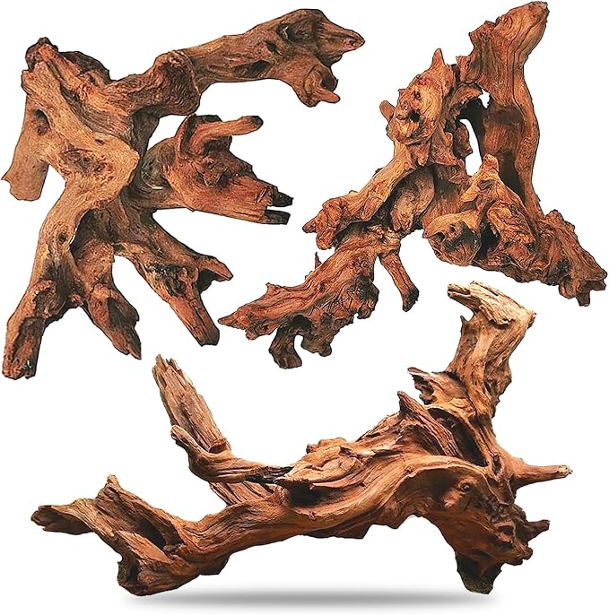 Hamiledyi Aquarium Driftwood 3PCS Natural Trunk Driftwood Assorted Branches by Hamiledyi