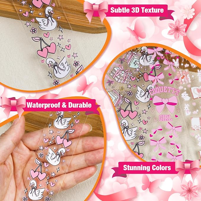 106 Pcs Bow Acrylic Bookmark Blanks Thicken 8 DIY Bookmark Making 10 Bow UV DTF - Image 3