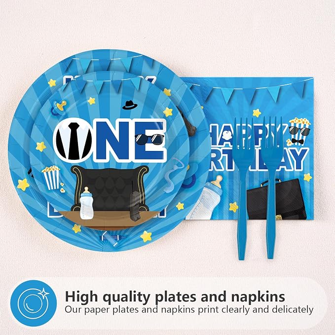 96Pcs Boss 1st Birthday Party Decorations - Image 3