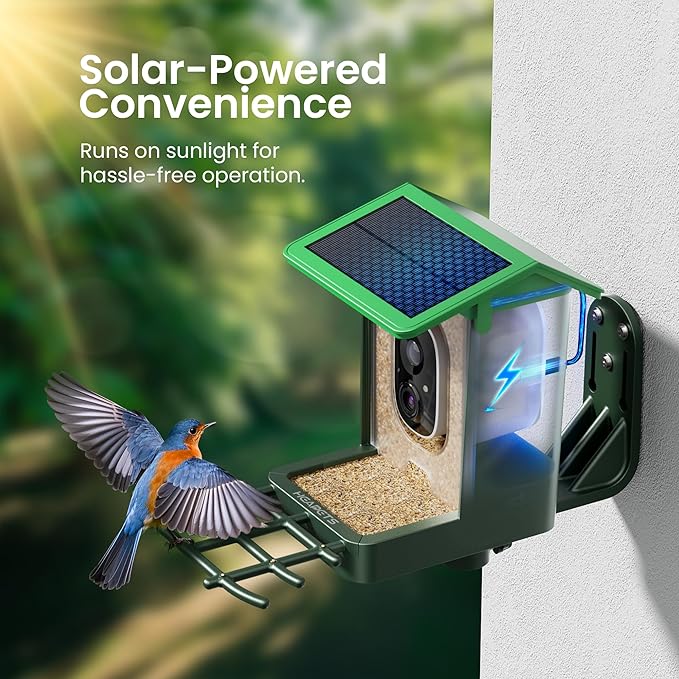 Bird Feeder with Camera Solar Powered 2K HD Video, 000+ Species AI Recognition - Image 4