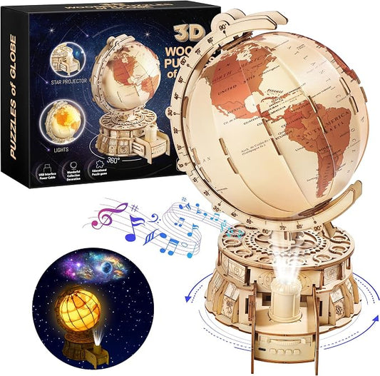 Elcoho 189-Piece 3D Wooden Globe Puzzle by Elcoho