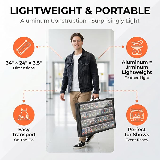 Card Display Case Aluminum Trade Show Display Case Large Portable Trading - Image 7