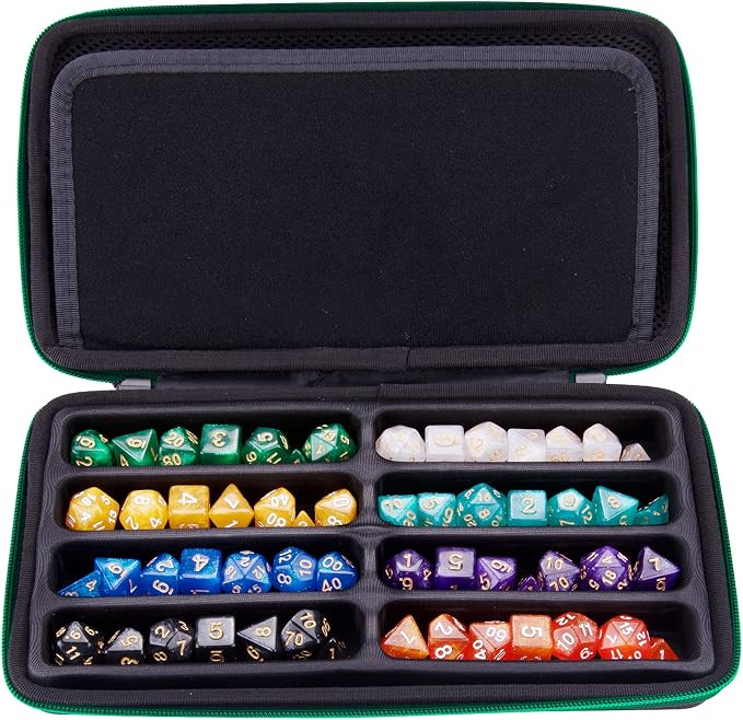 SIQUK Green EVA Dice Case with Detachable Tray and Handle - Image 3