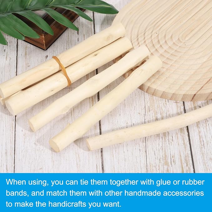 PATIKIL 8 Pcs / 10cm Wood Log Sticks, 0.6-1.2inch in Diameter Natural Driftwood - Image 4