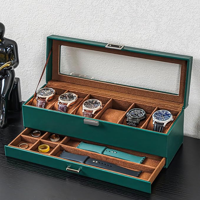 ProCase Watch Box, 6 Slot Watches Display Case - Image 6