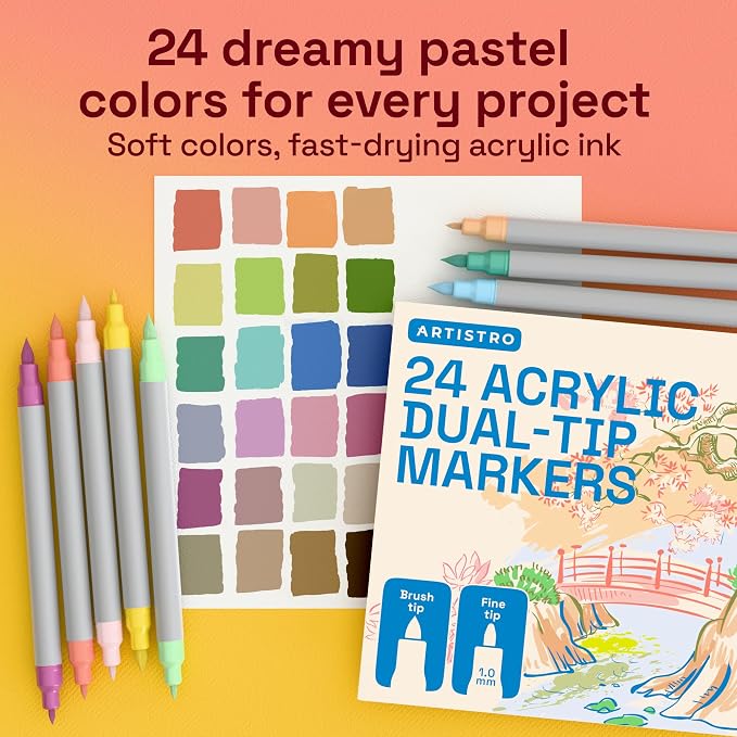 ARTISTRO 24 Pastel Acrylic Paint Markers - Image 2