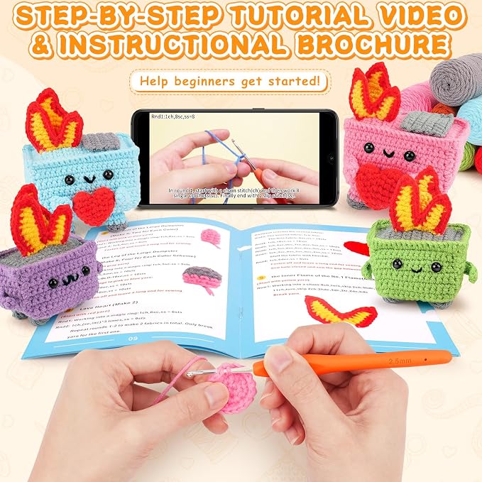 Crochet Kit for Beginners, Emotional Positive Support Beginner Crochet Kits for - Image 2