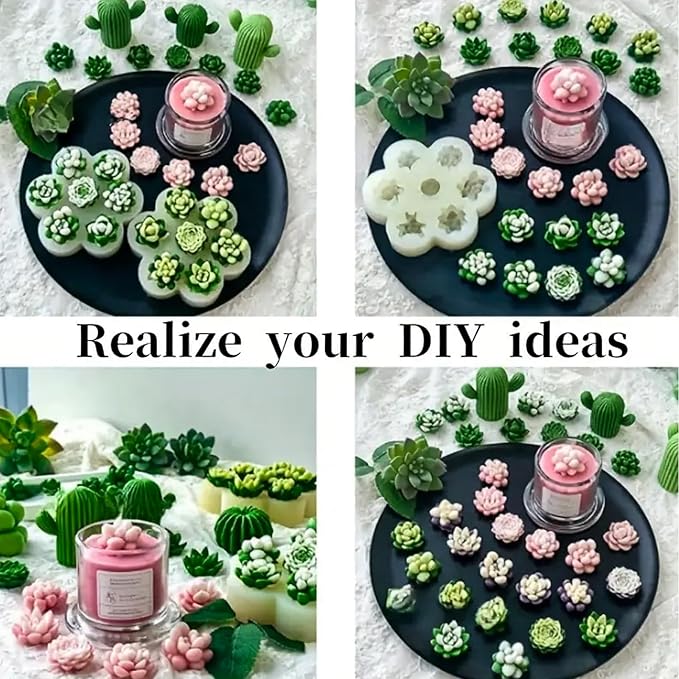 7 Cavity Succulent Candle Molds - Image 7