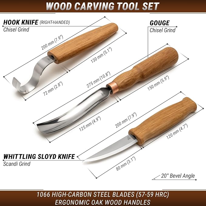 BeaverCraft Wood Carving Knives Kit Spoon Carving Tools S14 - Image 2