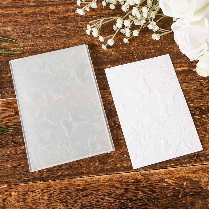 3D Embossing Folders, Textured Flowers Leaves Embossed Template 5x7 Inch - Image 4