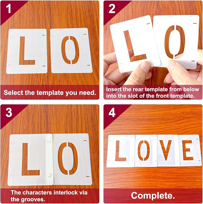 2 Pack - 6 Inch Letter Stencils Set, 72 Reusable Stencils - Image 4
