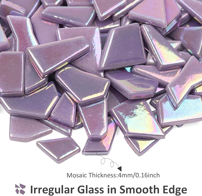 Youway Style Iridescent Purple Glass Mosaic Tiles - Image 5