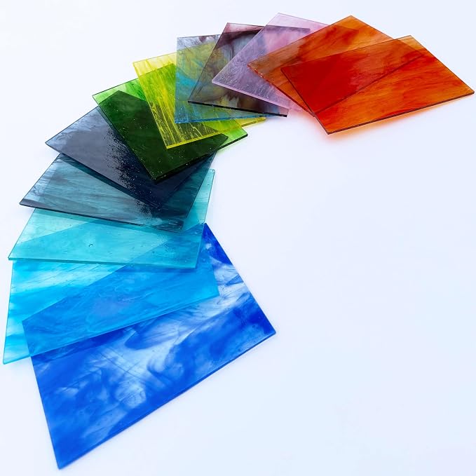LITMIND 12 Sheets Streaky Transparent Stained Glass Pack – Mystic Wispy Rainbow - Image 7