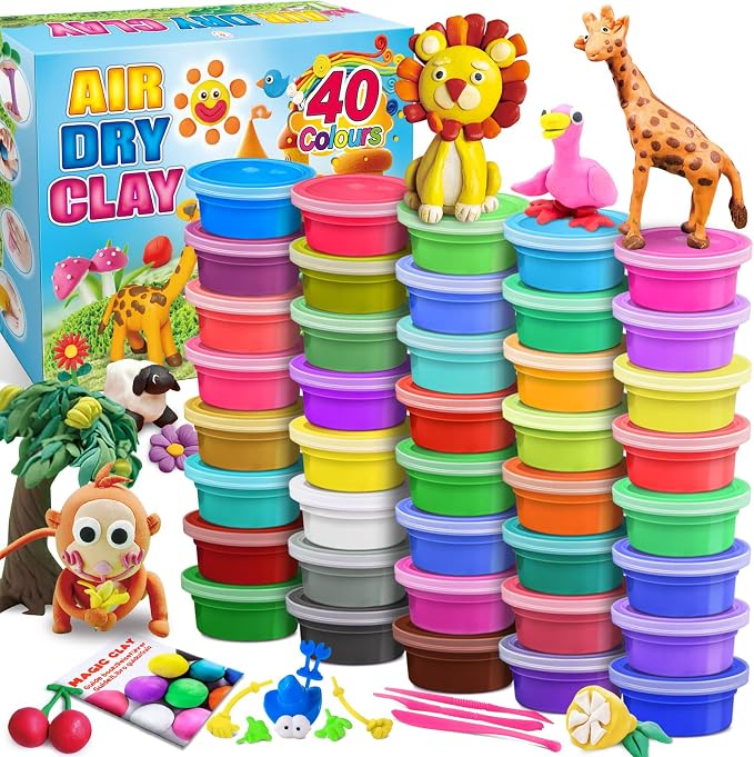 Modeling Clay Kit, 40 Colors Air Dry Clay | DIY Molding Clay by ESSENSON
