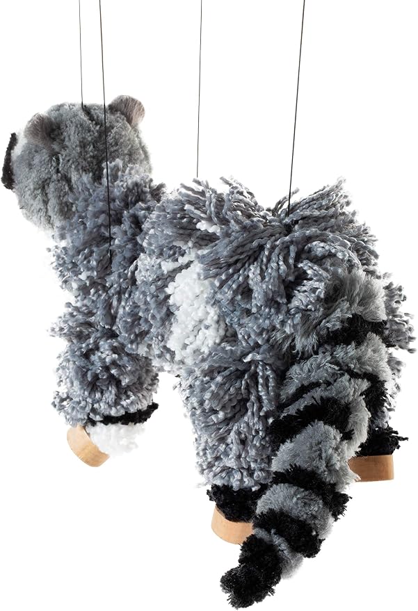 Artisan Owl Raccoon Marionette Puppet - Image 3