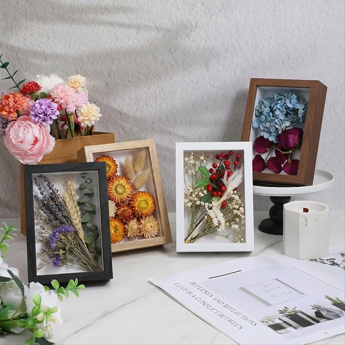 8 Pcs Shadow Box Frame, 4 x 6 Inch Small Shadow Box Wood Hollow Photo Frame - Image 4
