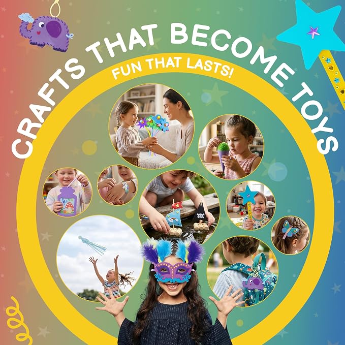 QuTZ Crafts for Kids Ages 4-8, 10-in-1 Toddler Craft Box, Build Projects that - Image 3