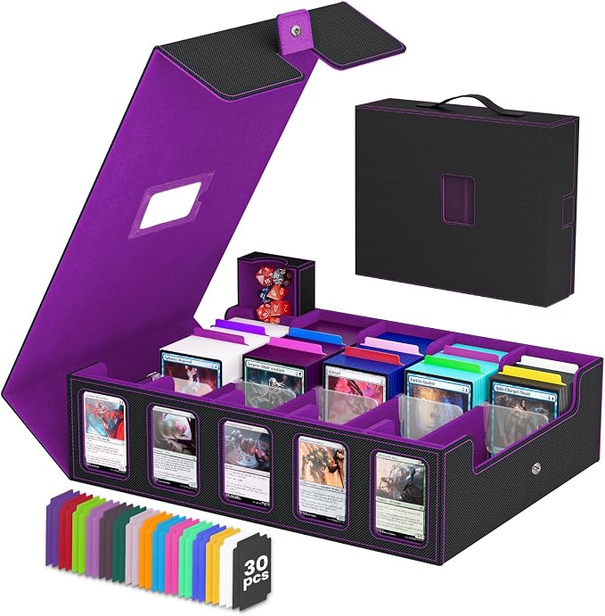 Trading Card Storage Box, 5 Row Card Deck Case by Gomyrod